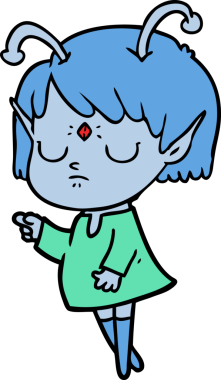 Bir insan tarafından çizilmiş uzaylı kız.