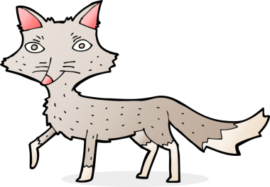 Bir insan tarafından çizilmiş küçük bir kurt.