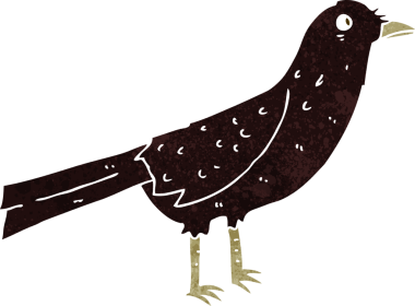 Bir insan tarafından çizilmiş karga.