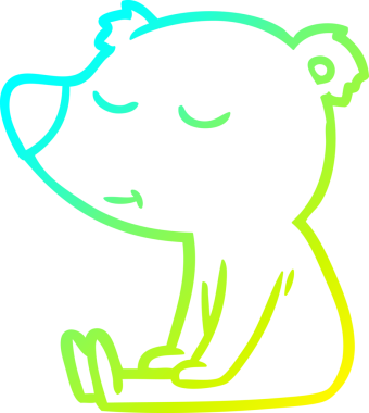 Mutlu bir çizgi film ayısının insan tarafından çizilmiş soğuk çizgi çizgisi.