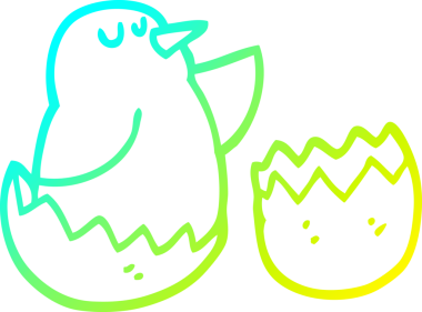 Bir insanın çizdiği karikatür kuşunun soğuk eğimli çizgisi.