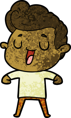 Bir insan tarafından çizilmiş mutlu çizgi film adamı.