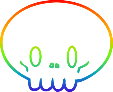 gökkuşağı gradyan çizgi çizimi bir insan tarafından çizilmiş bir kafatası