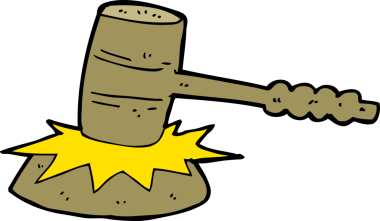 Bir insan tarafından çizilen tokmak darbesi.