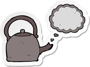 Bir insan tarafından çizilmiş karikatür kazanı çıkartması.