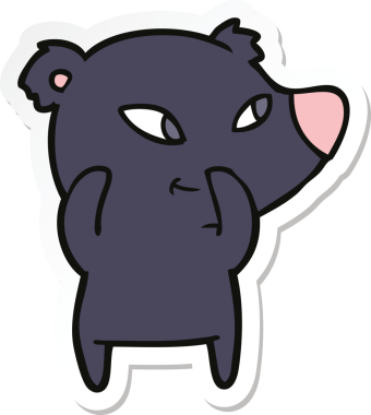 Bir insan tarafından çizilmiş şirin bir ayının çıkartması.