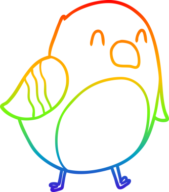 gökkuşağı gradyan çizimi Bir insan tarafından çizilmiş bir çizgi kuş