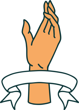 Bir insan tarafından çizilmiş geleneksel dövmeli bir el.