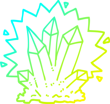 Bir insan tarafından çizilmiş doğal kristallerin soğuk gradyan çizgileri.