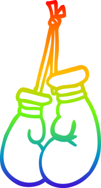 Bir insan tarafından çizilmiş bir çizgi film boks eldiveninin gradyan çizimi