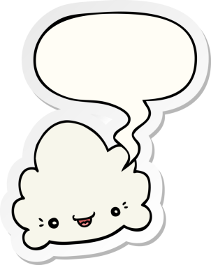 Bir insan tarafından çizilmiş balon çıkartmalı çizgi film bulutu.