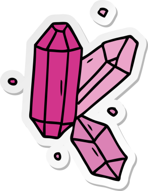 Bir insan tarafından çizilmiş kristal taşların el çizimi karikatürü