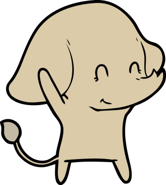 Bir insan tarafından çizilmiş şirin bir fil.