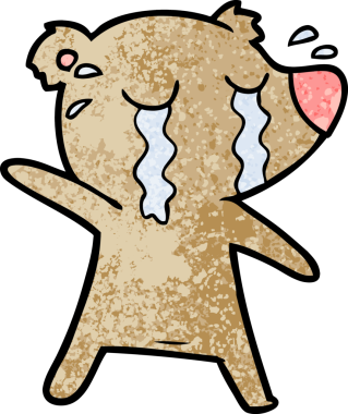 Bir insan tarafından çizilmiş ağlayan ayı.