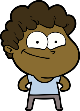 Bir insan tarafından çizilmiş mutlu bir adam.