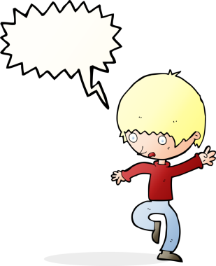 Bir insan tarafından çizilmiş konuşma baloncuğuyla panikleyen bir karikatür.