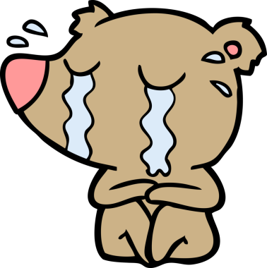 Bir insan tarafından çizilmiş ağlayan ayı.