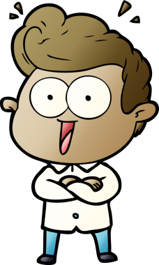 Bir insan tarafından çizilmiş heyecanlı bir çizgi film.