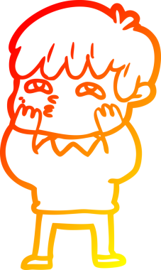 Bir insan tarafından çizilmiş, karikatür meraklısı bir adamın sıcak çizgi çizimi