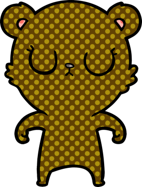 Bir insan tarafından çizilmiş barışçıl çizgi film ayısı.