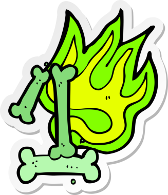 Bir insan tarafından çizilmiş cadılar bayramı kemik numarasının çıkartması.