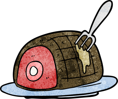 Bir insan tarafından çizilmiş pişmiş et tabağı.