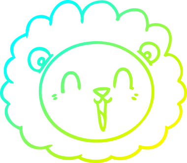 Bir insan tarafından çizilmiş karikatür aslanı yüzü.