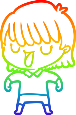 gökkuşağı gradyan çizimi bir insan tarafından çizilmiş bir karikatür kadın