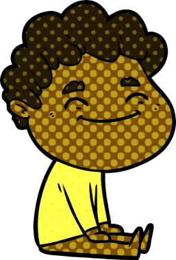 Bir insan tarafından çizilmiş çizgi film dostu bir adam.