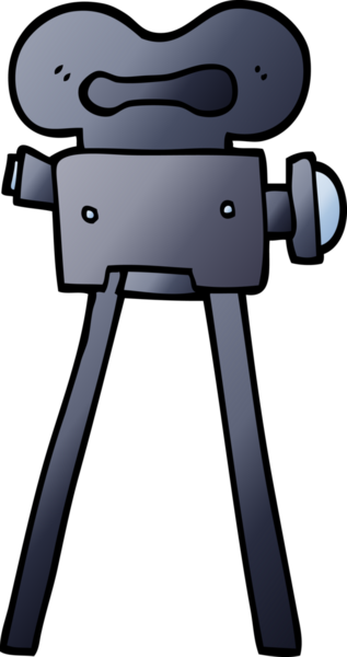 bir insan tarafından çizilmiş vektör gradyan çizim film kamerası