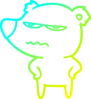 Bir insan tarafından çizilmiş kızgın bir ayı kutup karikatürü.