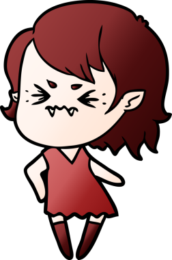 Bir insan tarafından çizilmiş kızgın vampir kız.