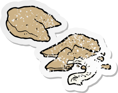 Bir insan tarafından çizilmiş karikatür fal kurabiyelerinin sıkıntılı etiketi.