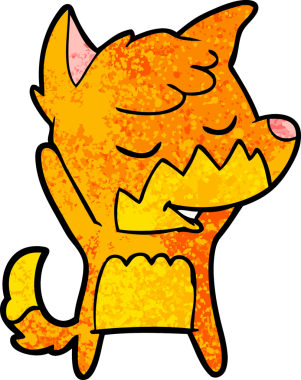 Bir insan tarafından çizilmiş dost canlısı çizgi film tilkisi