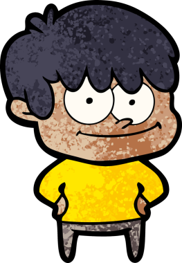 Bir insan tarafından çizilmiş mutlu çizgi film adamı.