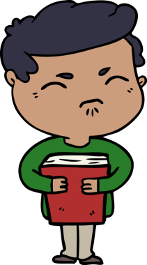 Bir insan tarafından çizilmiş bir kitapla rahatsız edilmiş bir adam.