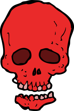 Bir insan tarafından çizilmiş kafatası.