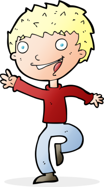 Bir insan tarafından çizilmiş heyecanlı bir çocuk.