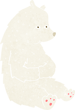 Bir insan tarafından çizilmiş şirin bir kutup ayısı.