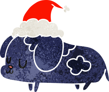 Bir insan tarafından çizilmiş Kawaii köpeğinin eski bir karikatürü.