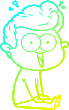 Bir insan tarafından çizilmiş soğuk çizgi çizgi film karakteri.