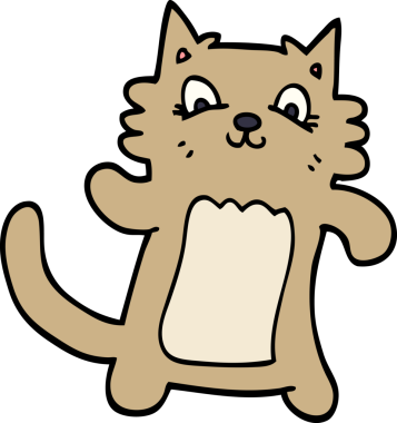 Bir insan tarafından çizilmiş karikatür dans eden kedi.