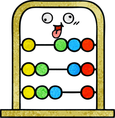 Bir insan tarafından çizilmiş abaküsün retro grunge desen karikatürü.