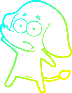 Bir insan tarafından çizilmiş belirsiz bir filin soğuk eğik çizgisi.