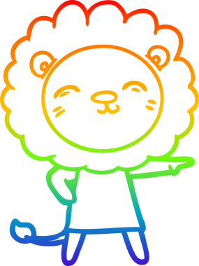 gökkuşağı gradyan çizgi çizimi bir insan tarafından çizilmiş bir aslan