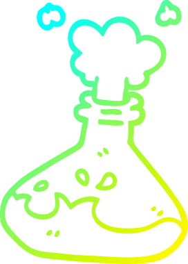 Bir insan tarafından çizilmiş bir karikatür bilim deneyinin soğuk gradyan çizimi