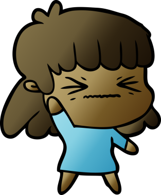 Bir insan tarafından çizilmiş karikatür kadın.