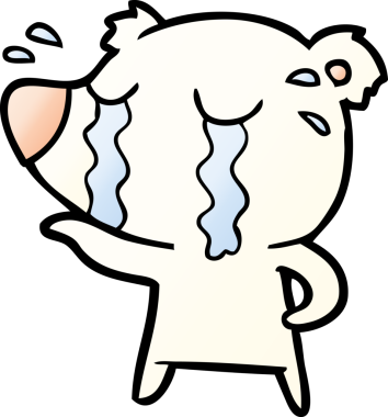 Bir insan tarafından çizilmiş ağlayan kutup ayısı çizgi filmi