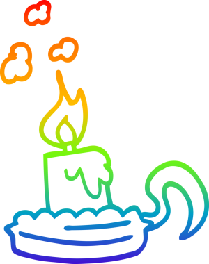 gökkuşağı gradyan çizgi çizimi mum tutacağında bir insan tarafından çizilmiş.