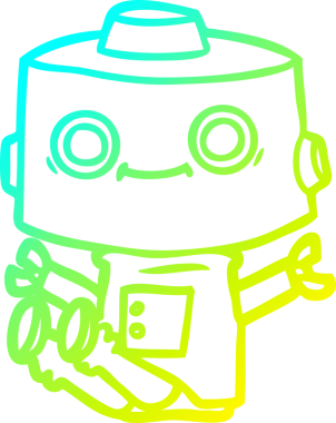 Bir insan tarafından çizilmiş soğuk gradyan robot çizimi